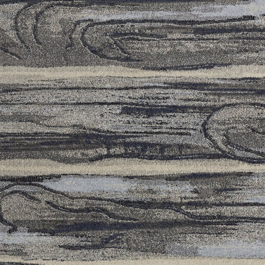 10' X 13' Gray Blue And Black Abstract Area Rug