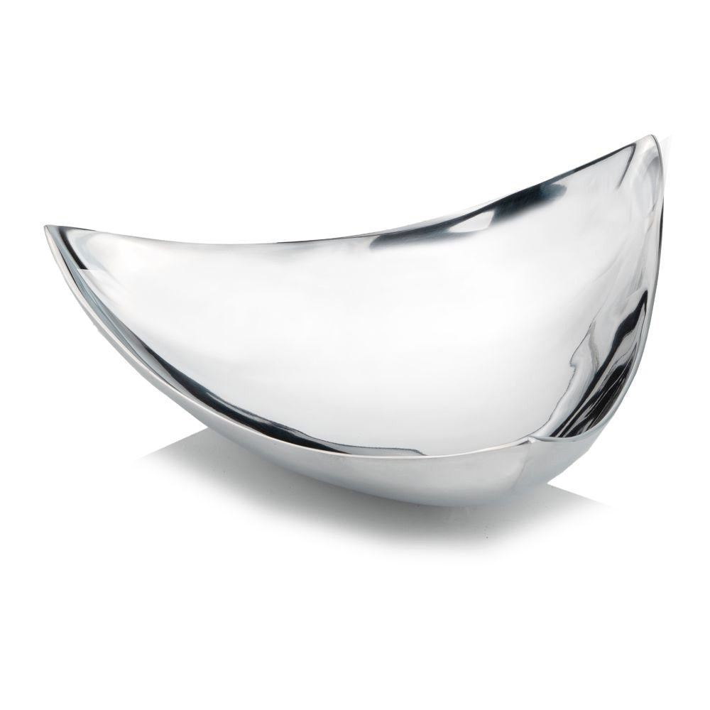 14" Black and Silver Aluminum Triangular Bowl