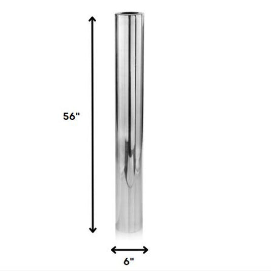 56" Silver Aluminum Cylinder Table Vase