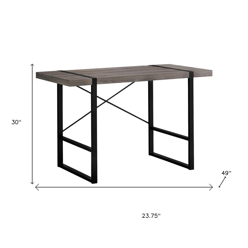 24" Taupe and Black Computer Desk