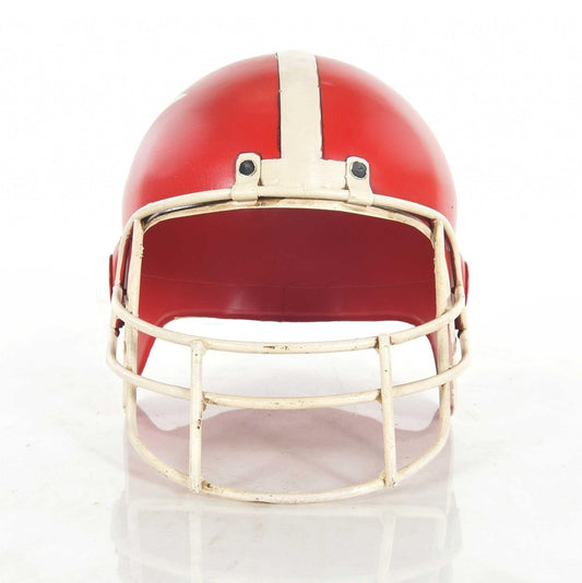 9" Red And White Metal Hand Painted Figurine