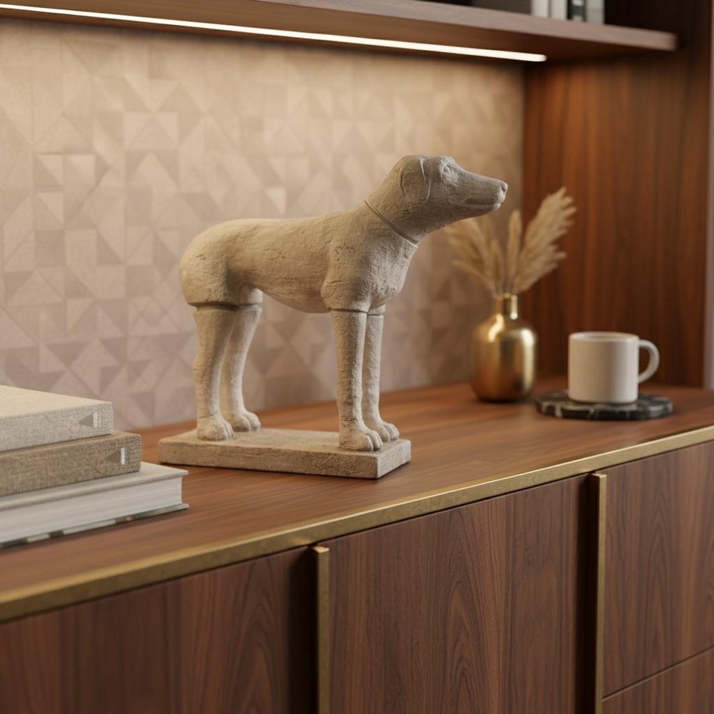 17" Natural Resin Hand Painted Figurine Tabletop Sculpture