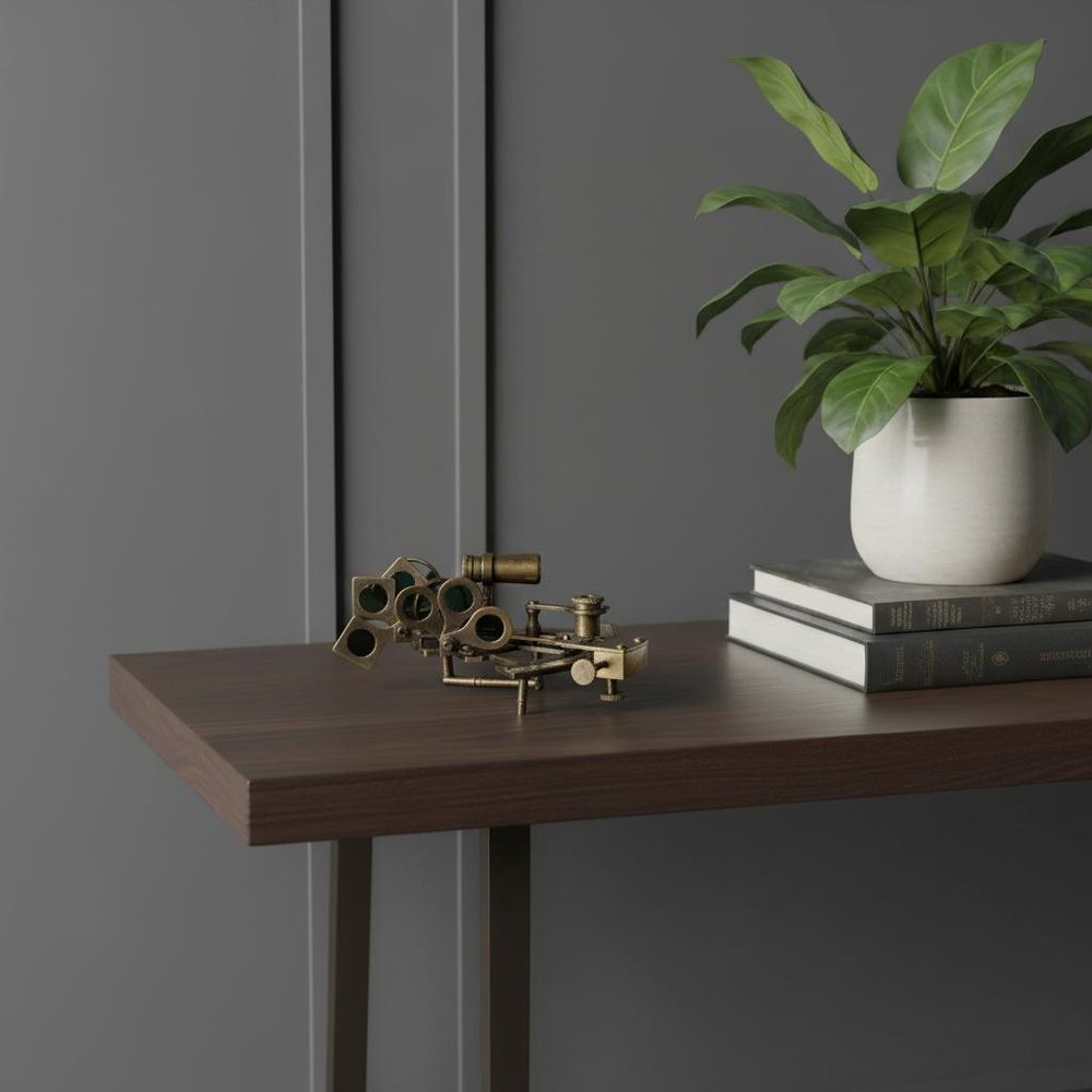 4" X 4.5" X 2.5" Nautical Sextant In Wood Box Medium