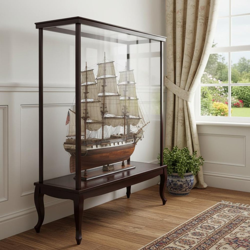 23" Dark Brown Glass Standard Display Stand