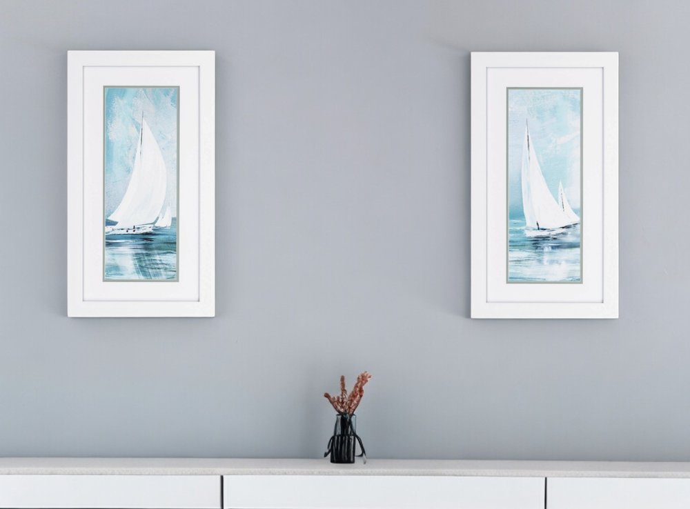 15" X 27" White Frame Soft Sail (Set Of 2)