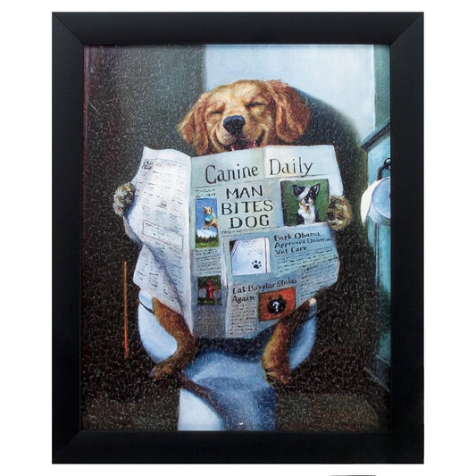 11" X 9" Black Dog Acrylic Framed Art