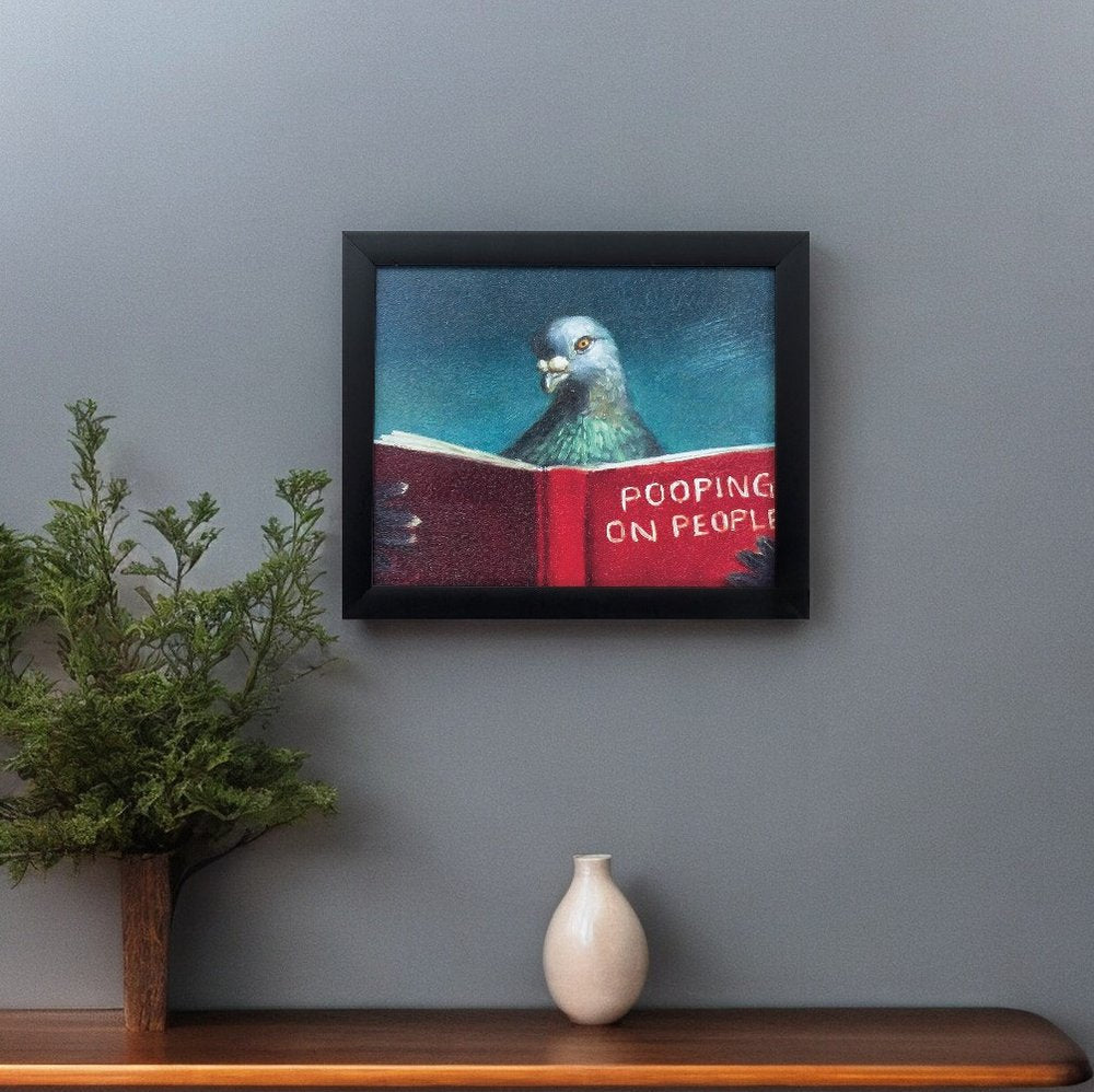 11" X 9" Black Frame Pooping On People