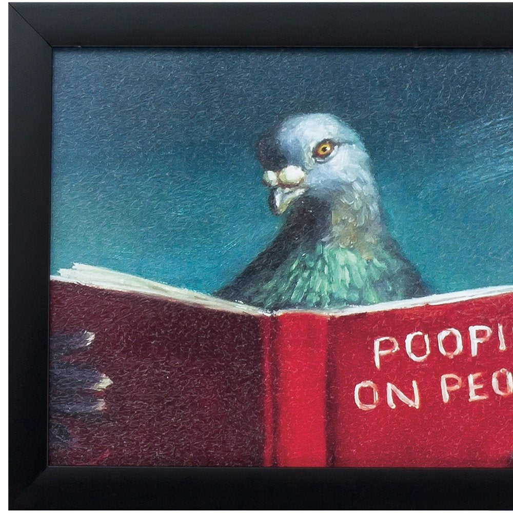 11" X 9" Black Frame Pooping On People