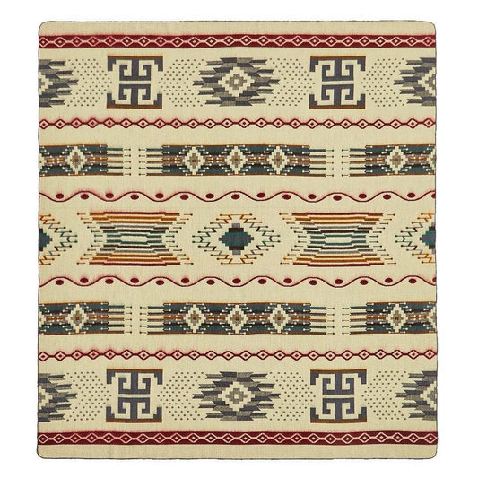93" X 82" Blue and Ivory Woven Mod Acrylic Throw Blanket