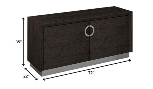72" Gray Buffet Table with Two Doors