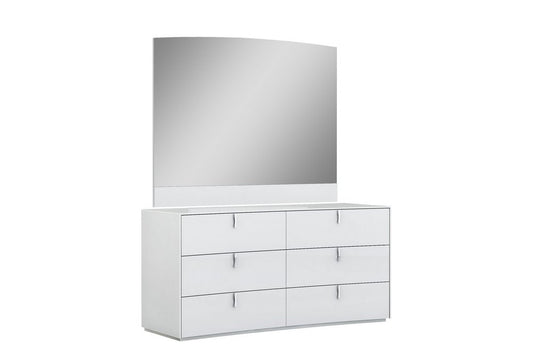 62" White Wood Six Drawer