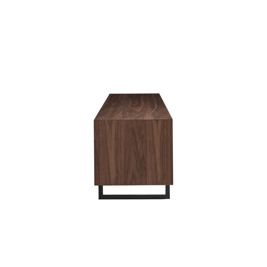 94" Gray Solid and Manufactured Wood Enclosed and Open Storage TV Stand