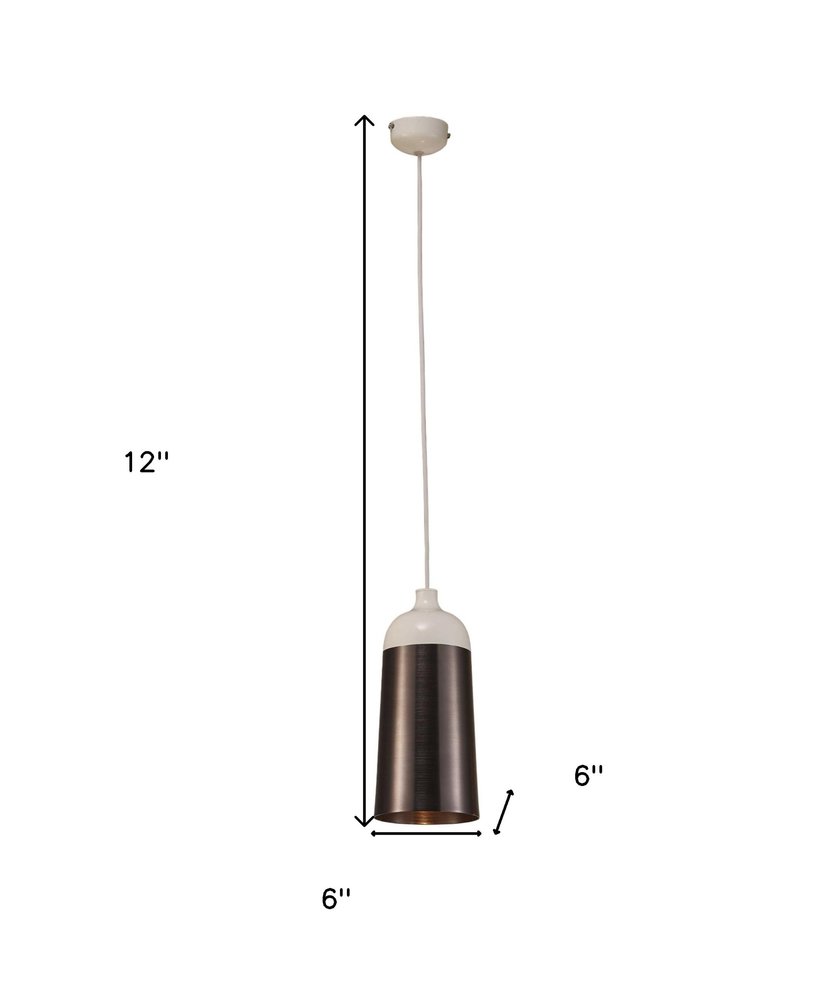Brown And White Cylinder Metal Ceiling Light With Brown Shades