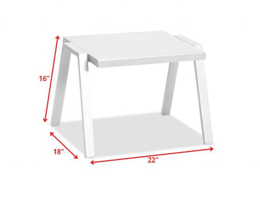 16" White Aluminum End Table