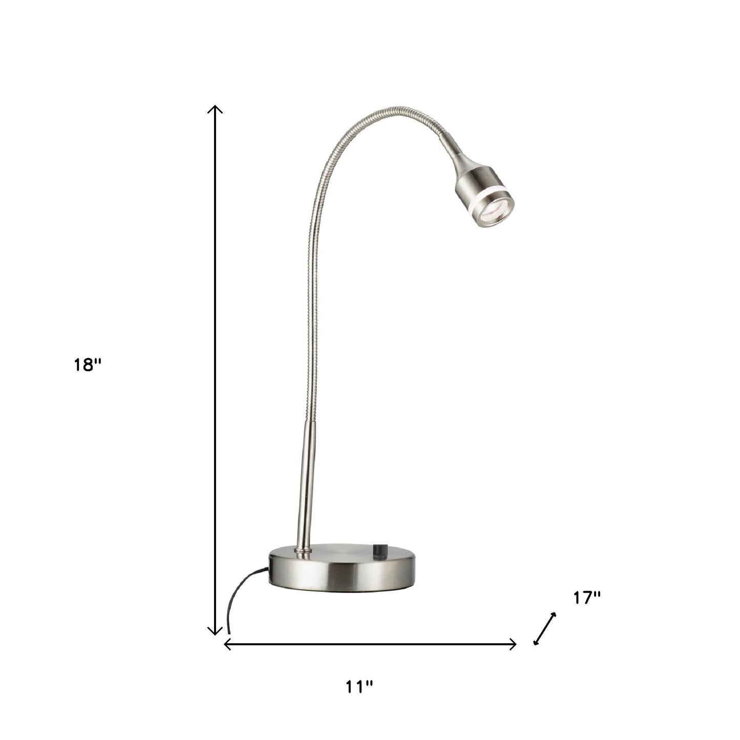 Brushed Steel Metal Led Adjustable Desk Lamp