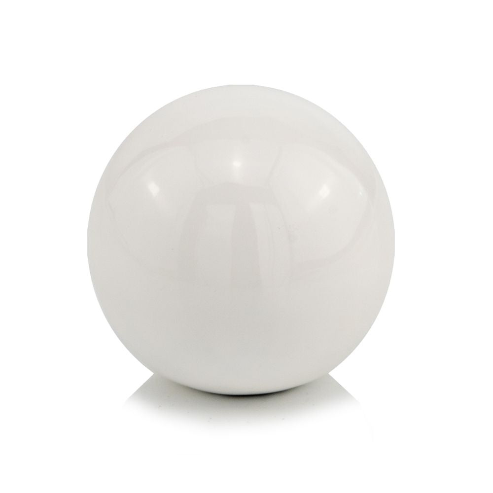 4" White Aluminum Decorative Orb Tabletop Sculpture