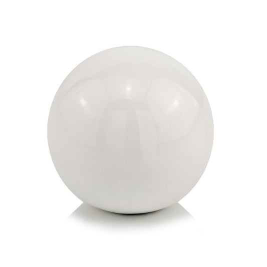 4" White Aluminum Decorative Orb Tabletop Sculpture