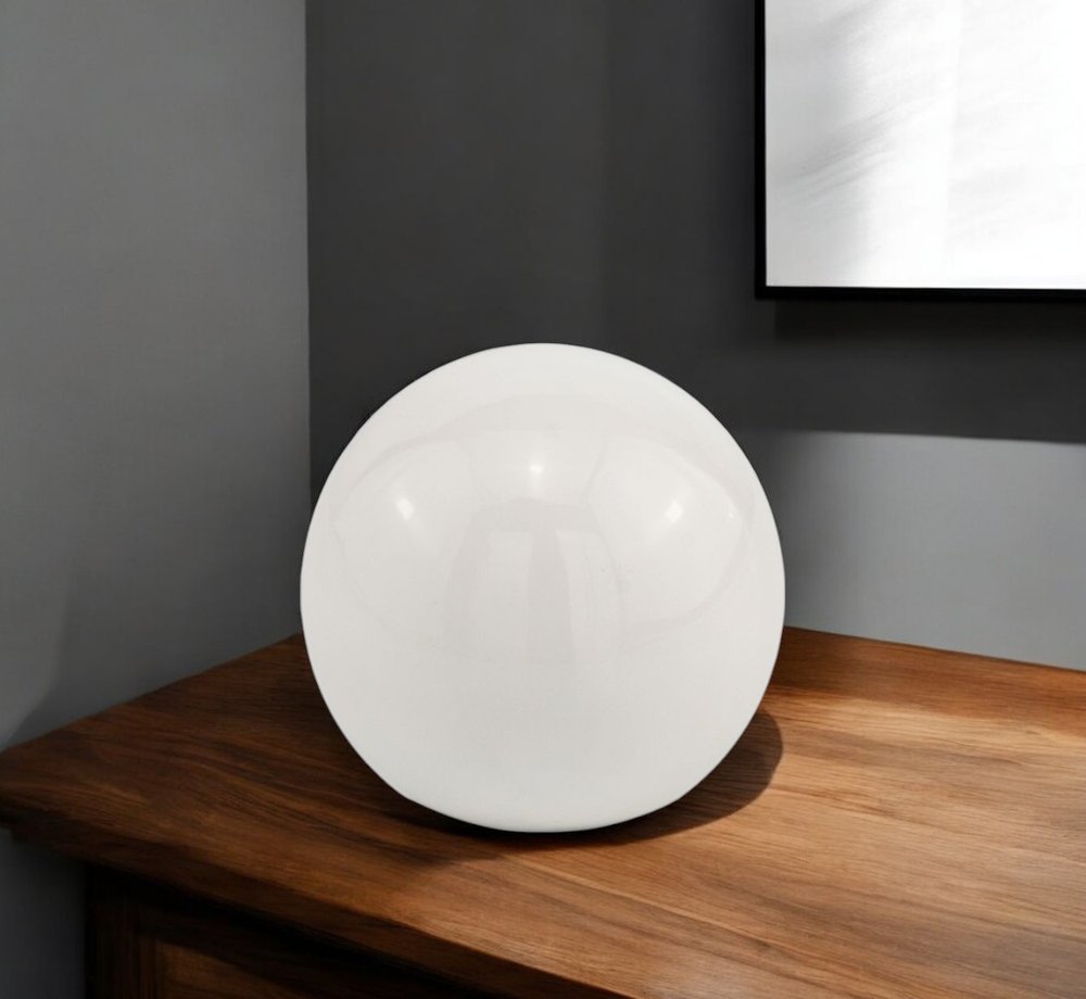 4" White Aluminum Decorative Orb Tabletop Sculpture