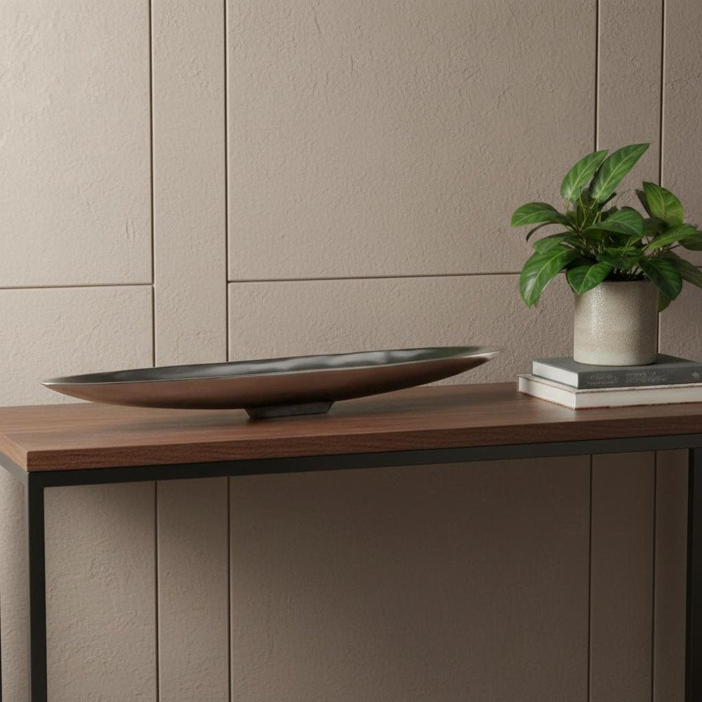 47" Contempo Shiny Silver Extra Large Long Boat Tray