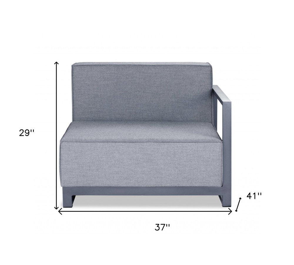 37" Gray Linen Arm Chair