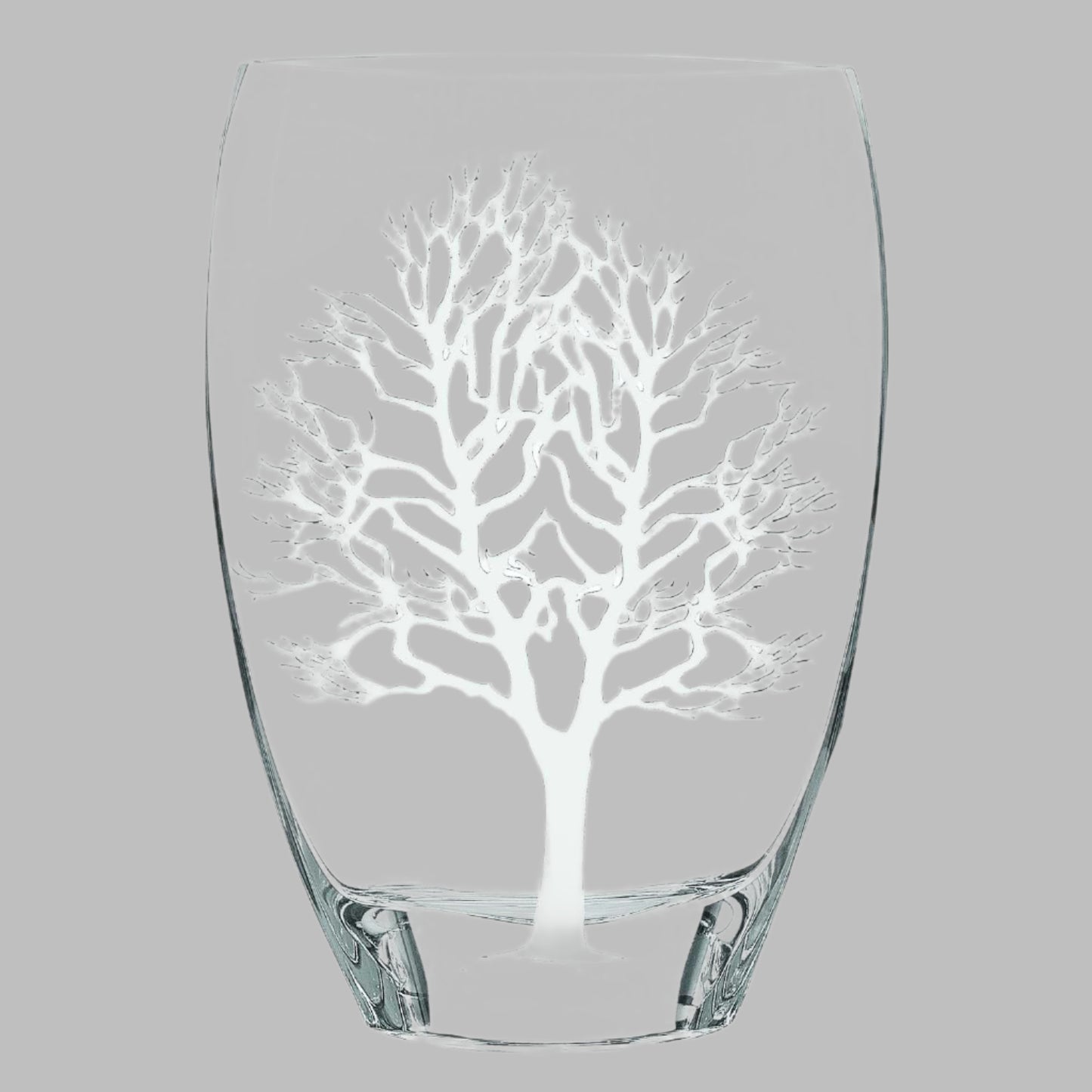 12 Mouth Blown Frosted Crystal European Made Tree Of Life Vase