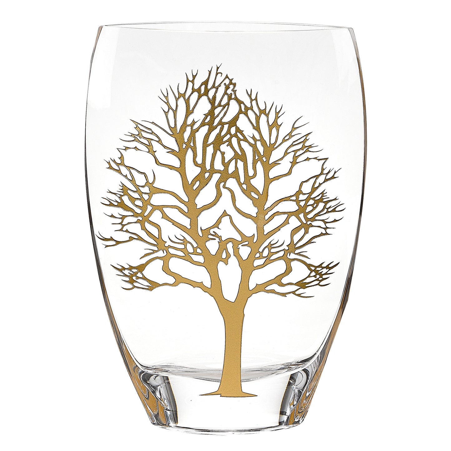 12 Mouth Blown Frosted Crystal European Made Tree Of Life Vase
