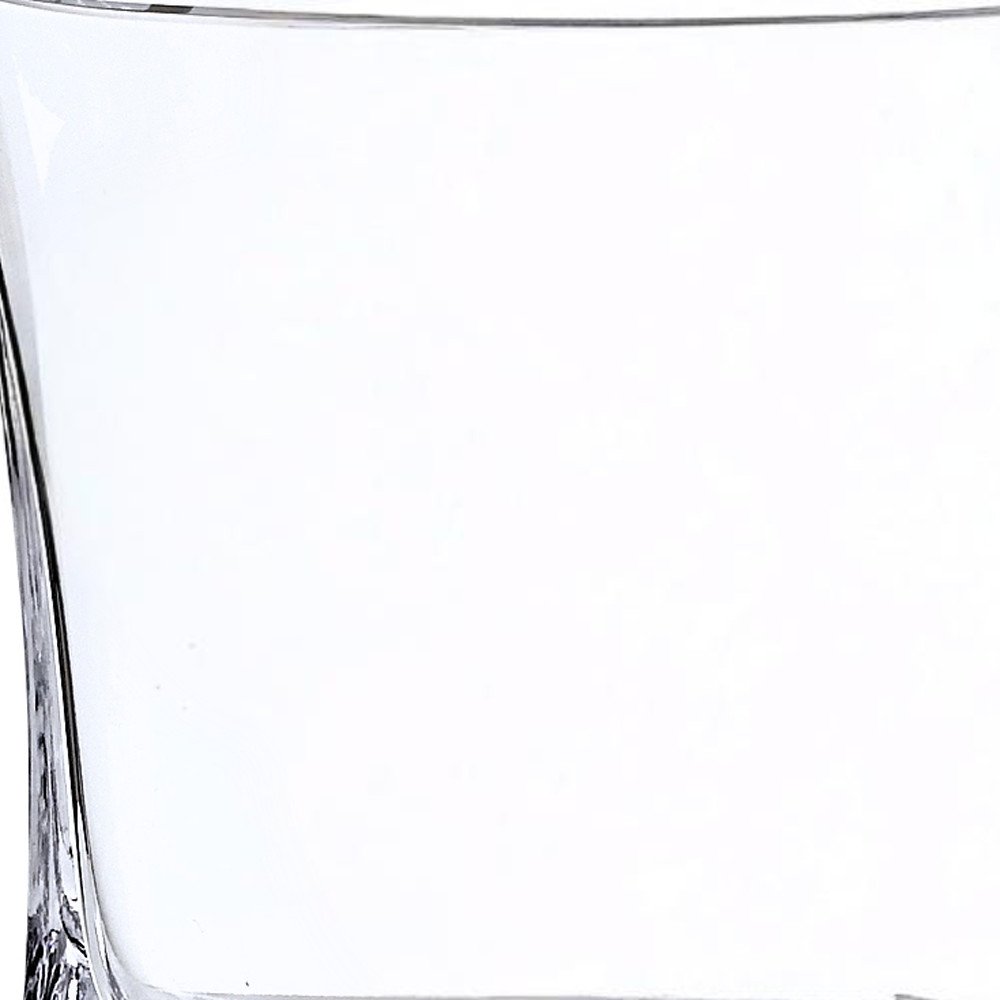 8" Clear Mouth Blown Crystal Pocket Table Vase