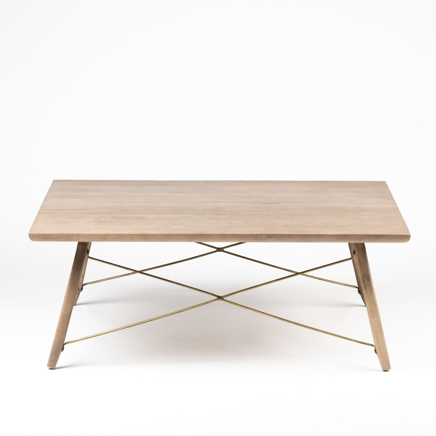 40" Brown and Black Solid Wood and Metal Square Coffee Table