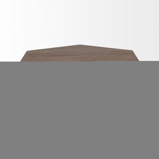 48" Brown Wood Hexagon Coffee Table