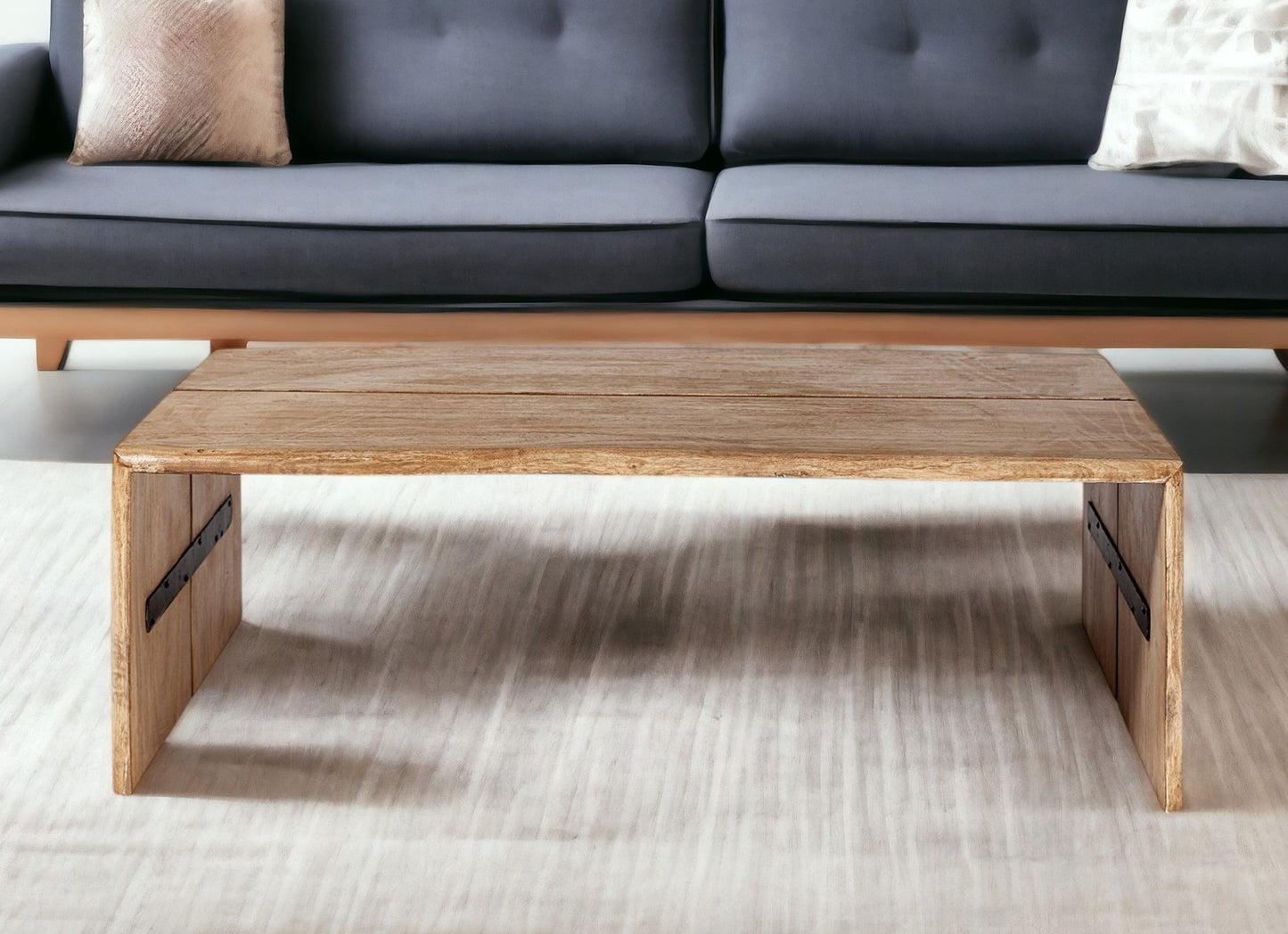 48" Brown Solid Wood Coffee Table