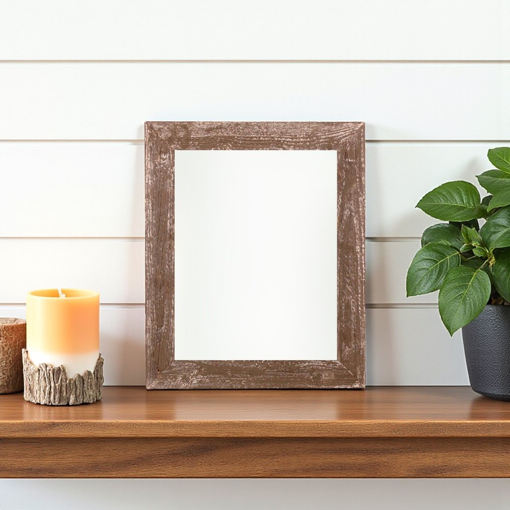 10" x 10" Brown Solid Wood Tabletop Picture Frame