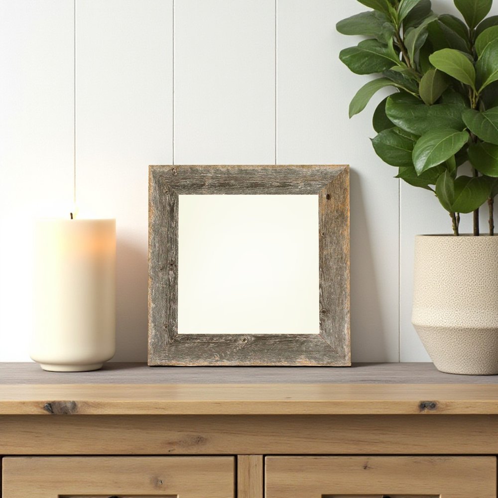 4" x 4" Gray Solid Wood Tabletop Picture Frame