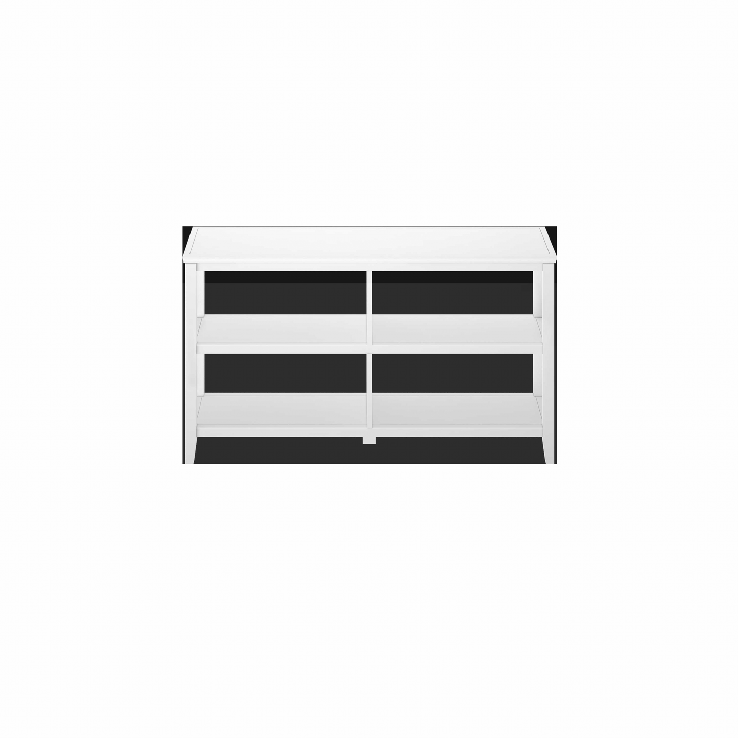 30" White Wood Two Shelf Bookcase