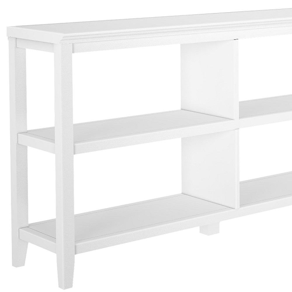 30" White Wood Two Shelf Bookcase