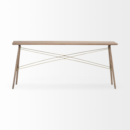 66" Brown Solid Wood Console Table
