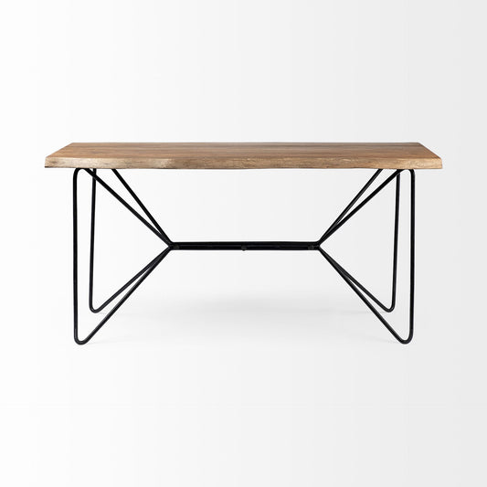 60" Brown and Black Writing Desk