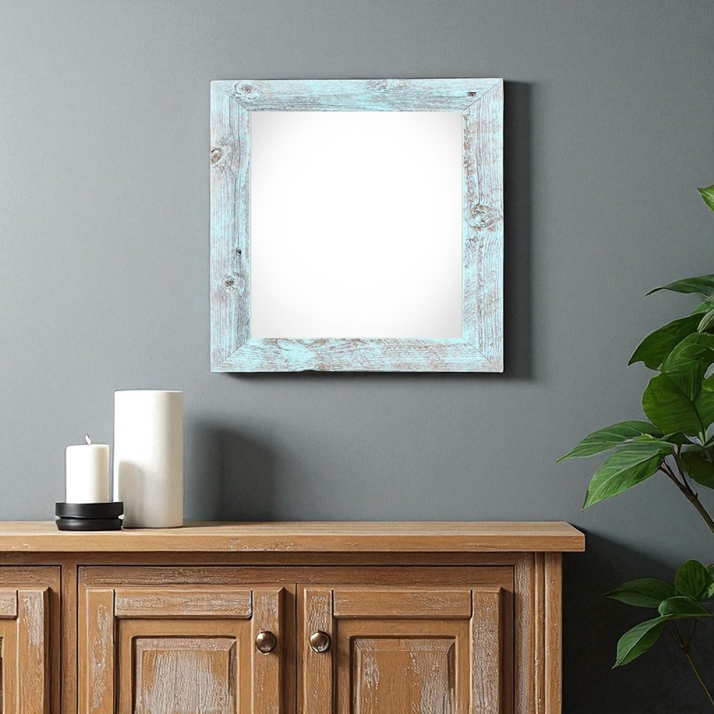 10" x 10" Blue Solid Wood Hanging Picture Frame