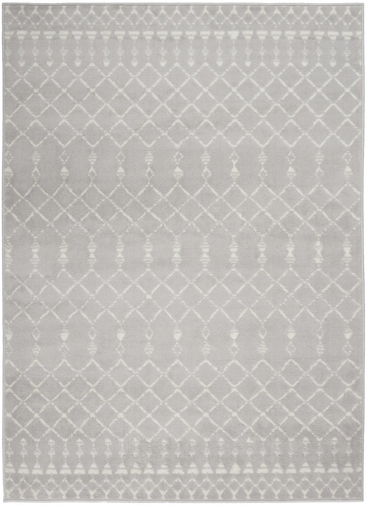 5' X 7' Gray And Ivory Geometric Area Rug