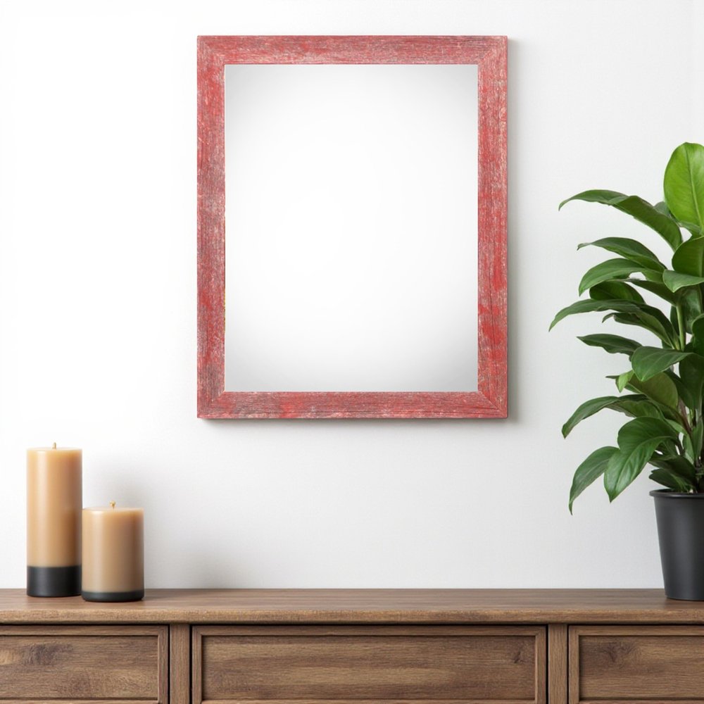 13" x 19" Red Wood Hanging Picture Frame