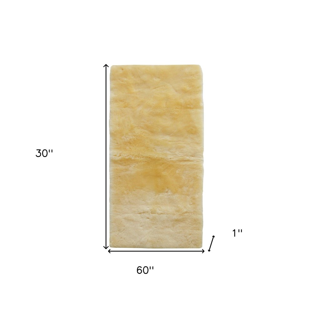 2' X 5' Natural Off White Medical Grade Double Sheepskin Throw Blanket