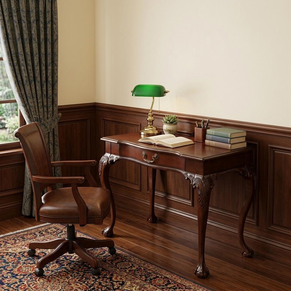 35" Dark Brown Writing Desk