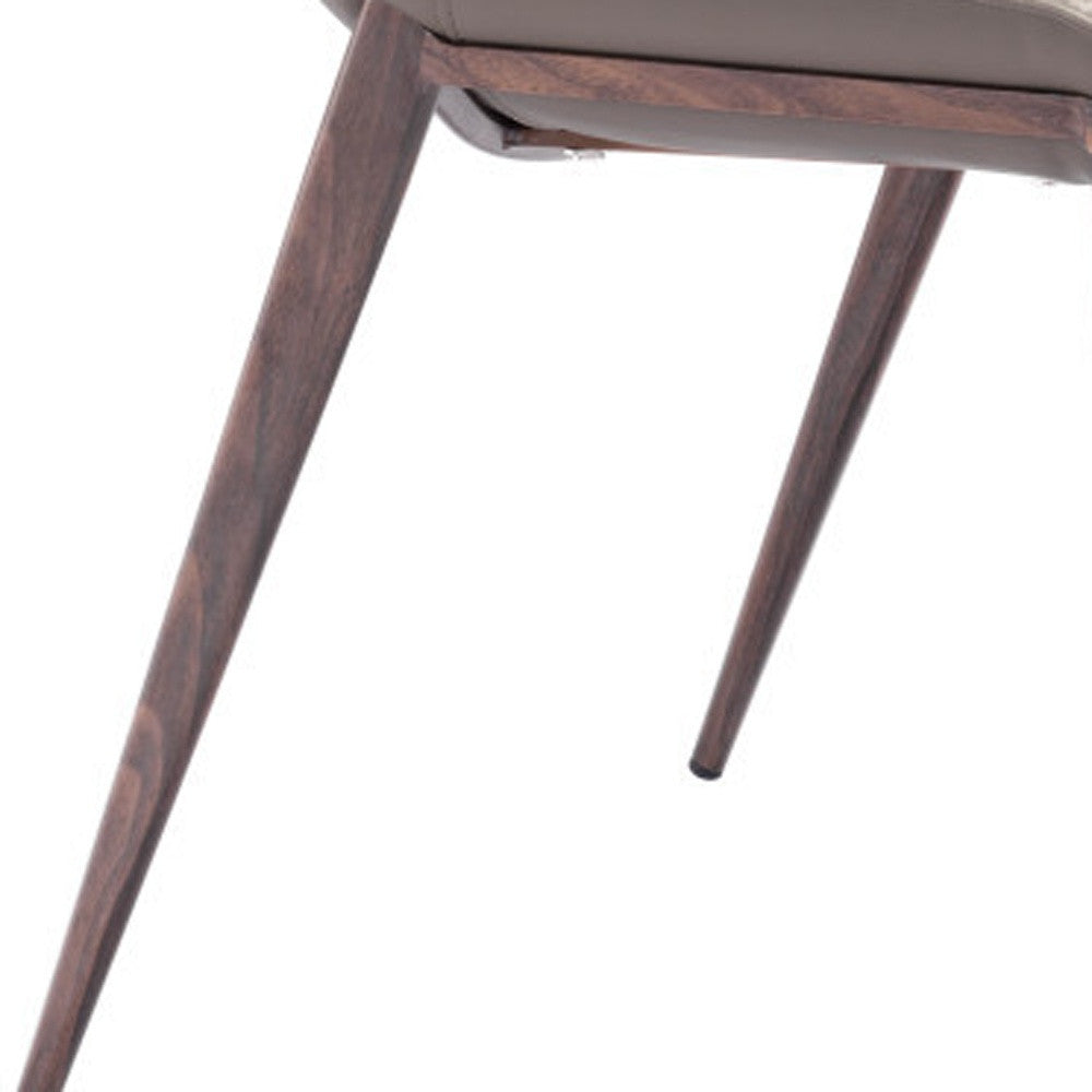 Set Of Two Walnut Solid Back Dining Chairs