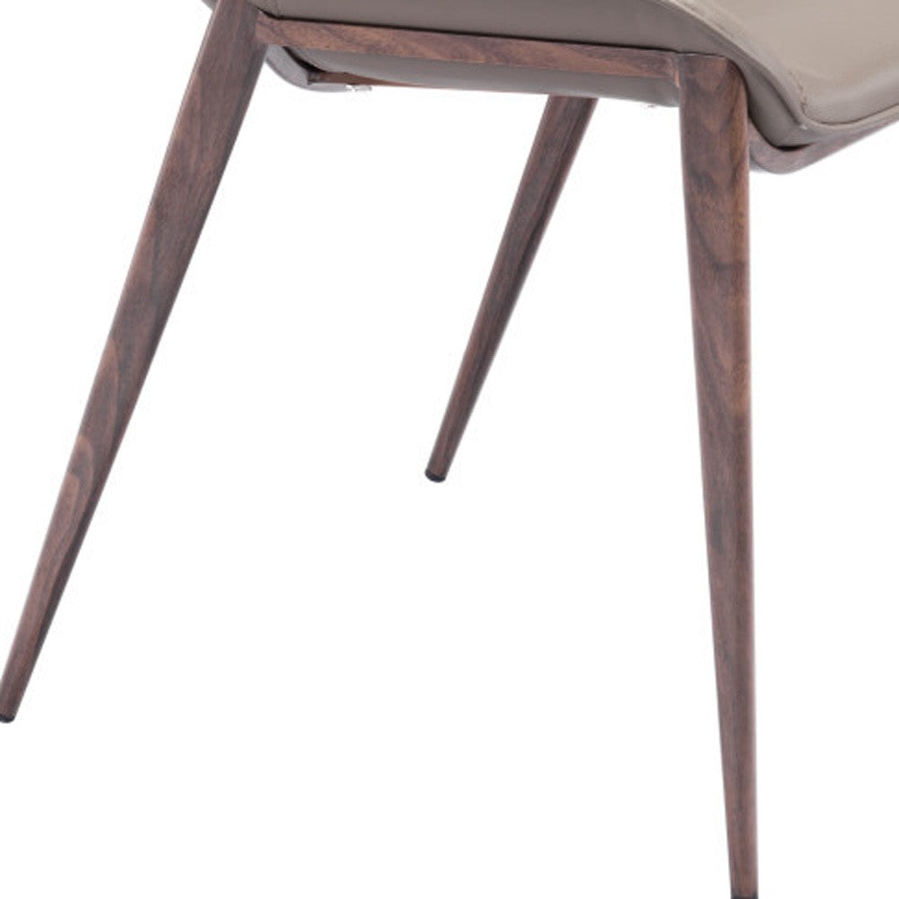 Set Of Two Walnut Solid Back Dining Chairs