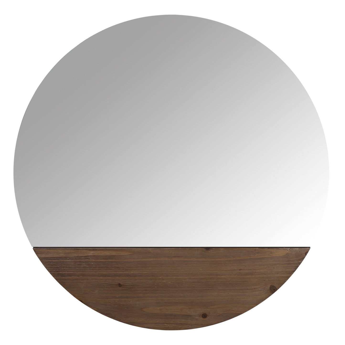 24" Brown Round Unframed Accent Mirror