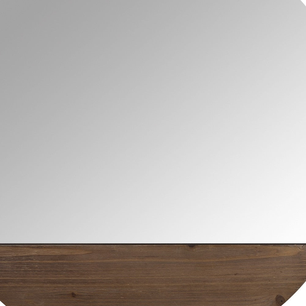 24" Brown Round Unframed Accent Mirror