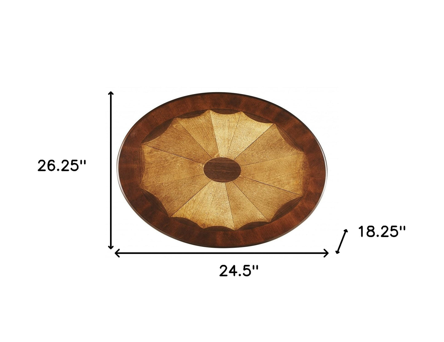 25" Brown Wood Oval Coffee Table With Drawer And Shelf