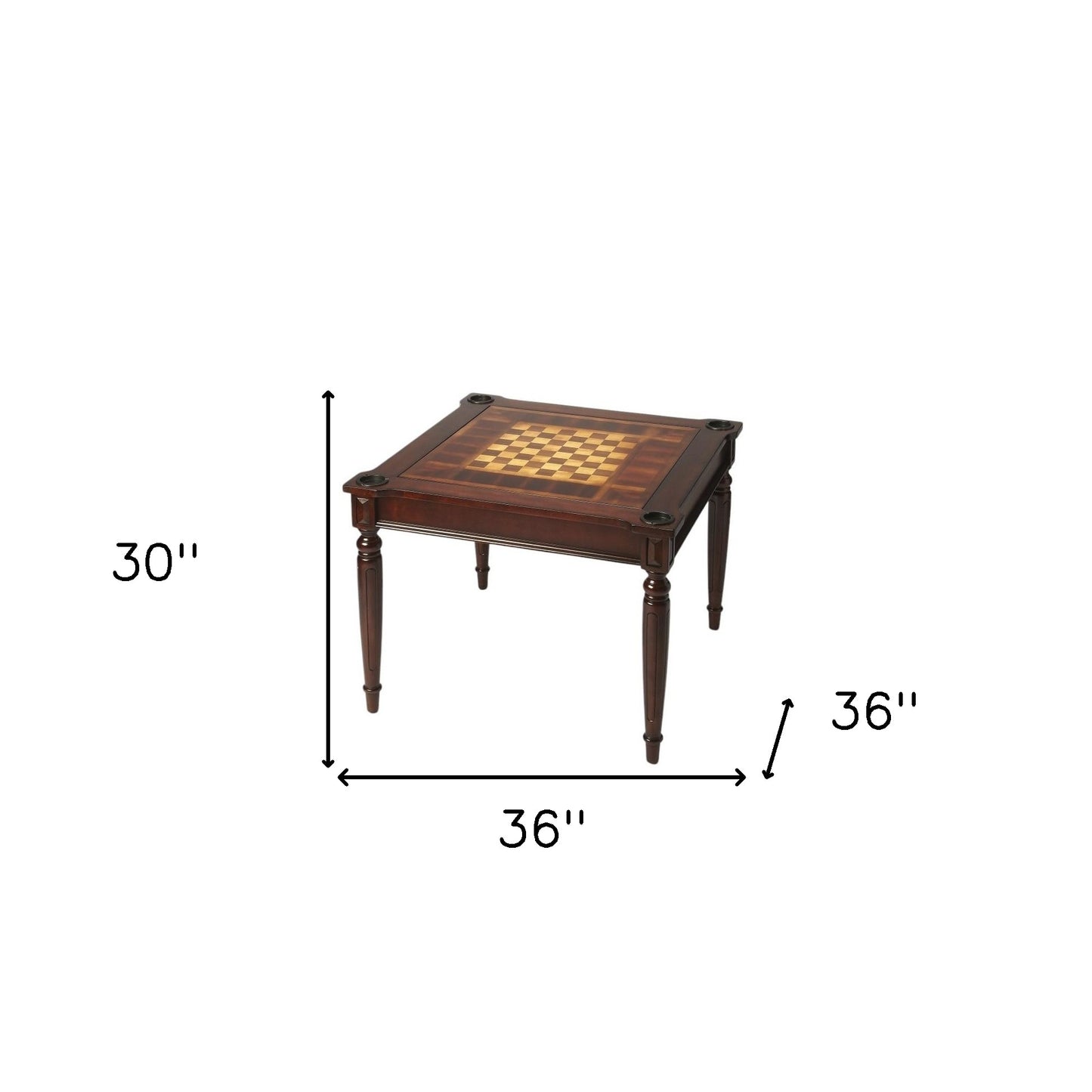 36" Dark Brown Wood Square Coffee Table