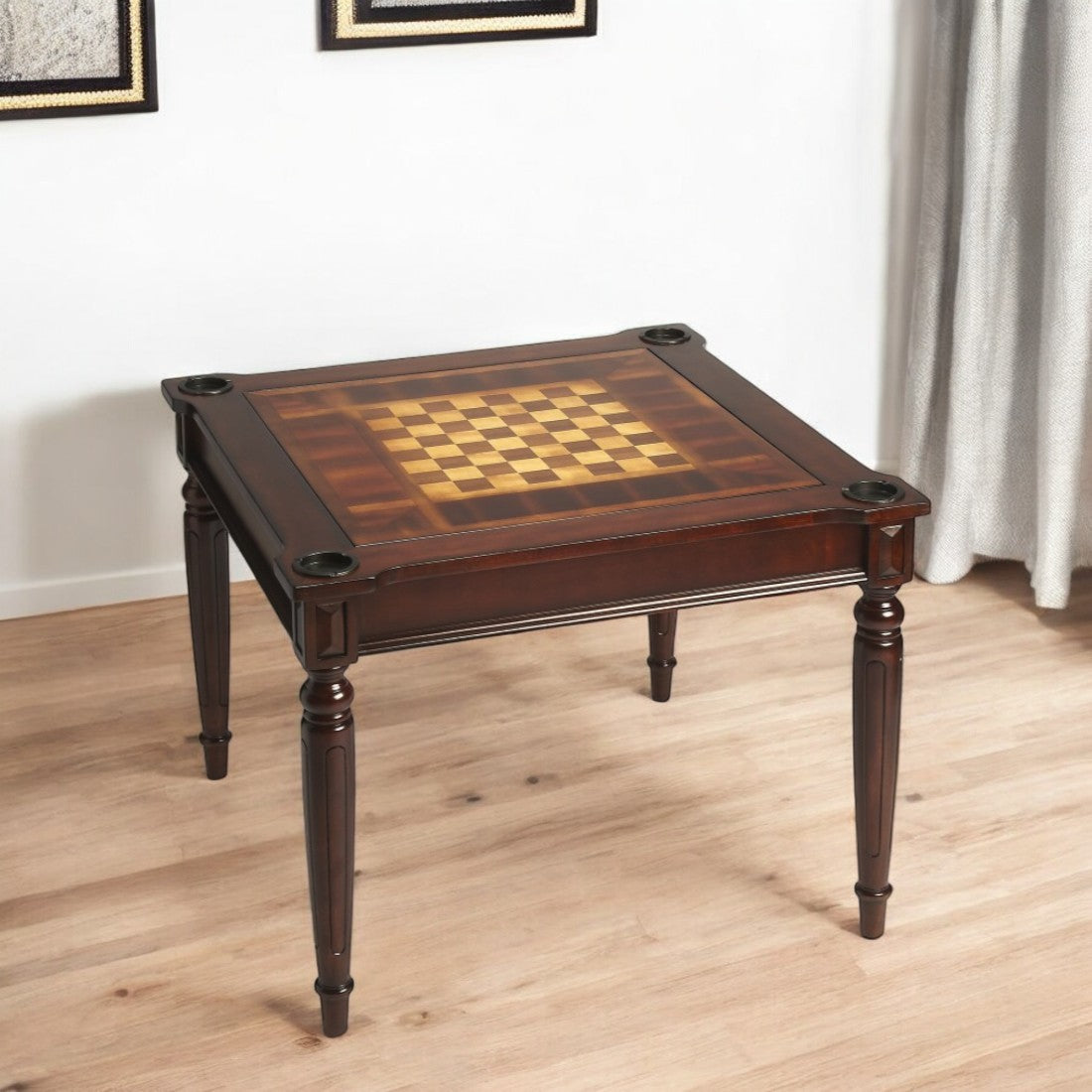 36" Dark Brown Wood Square Coffee Table