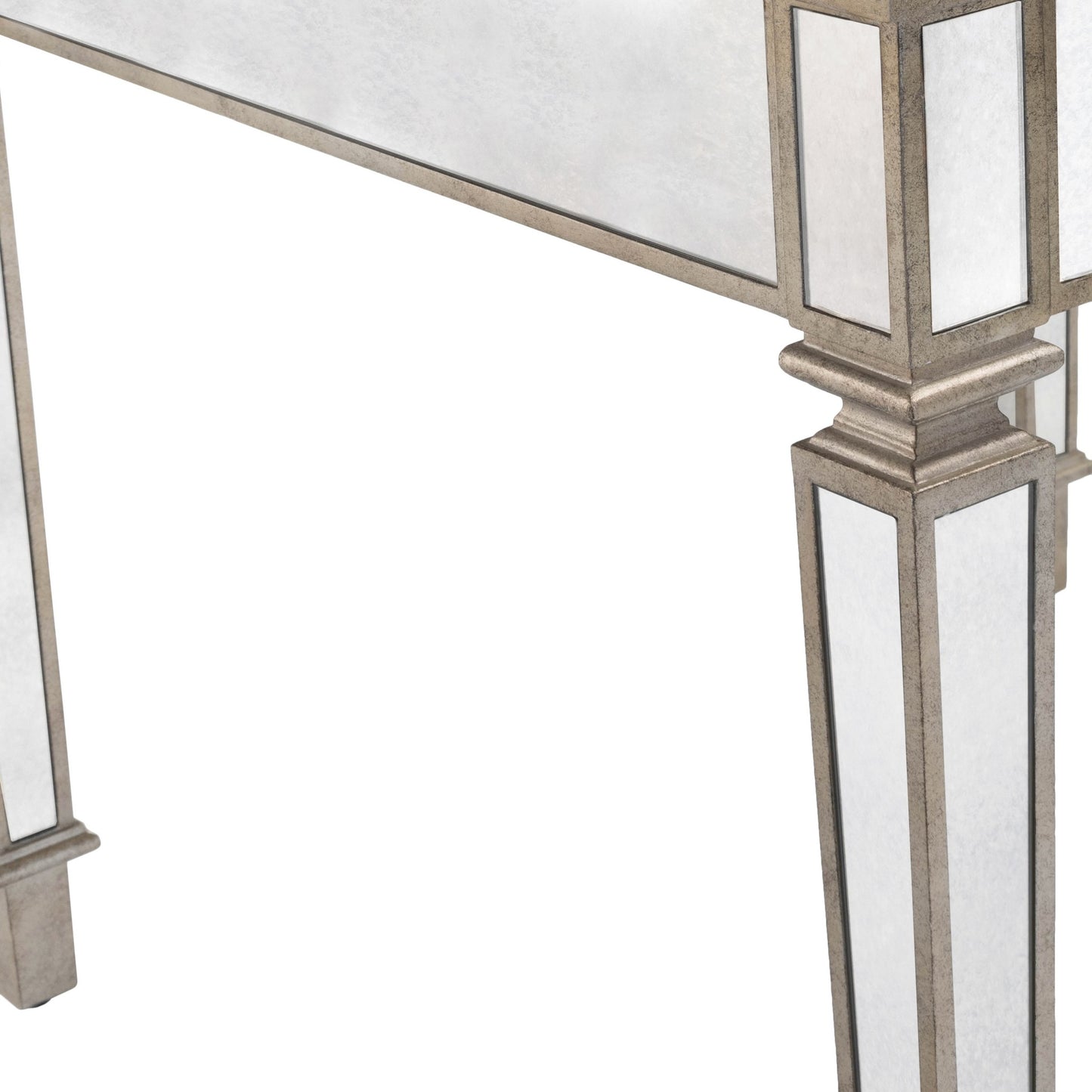 36" Brown and Silver Wood Coffee Table