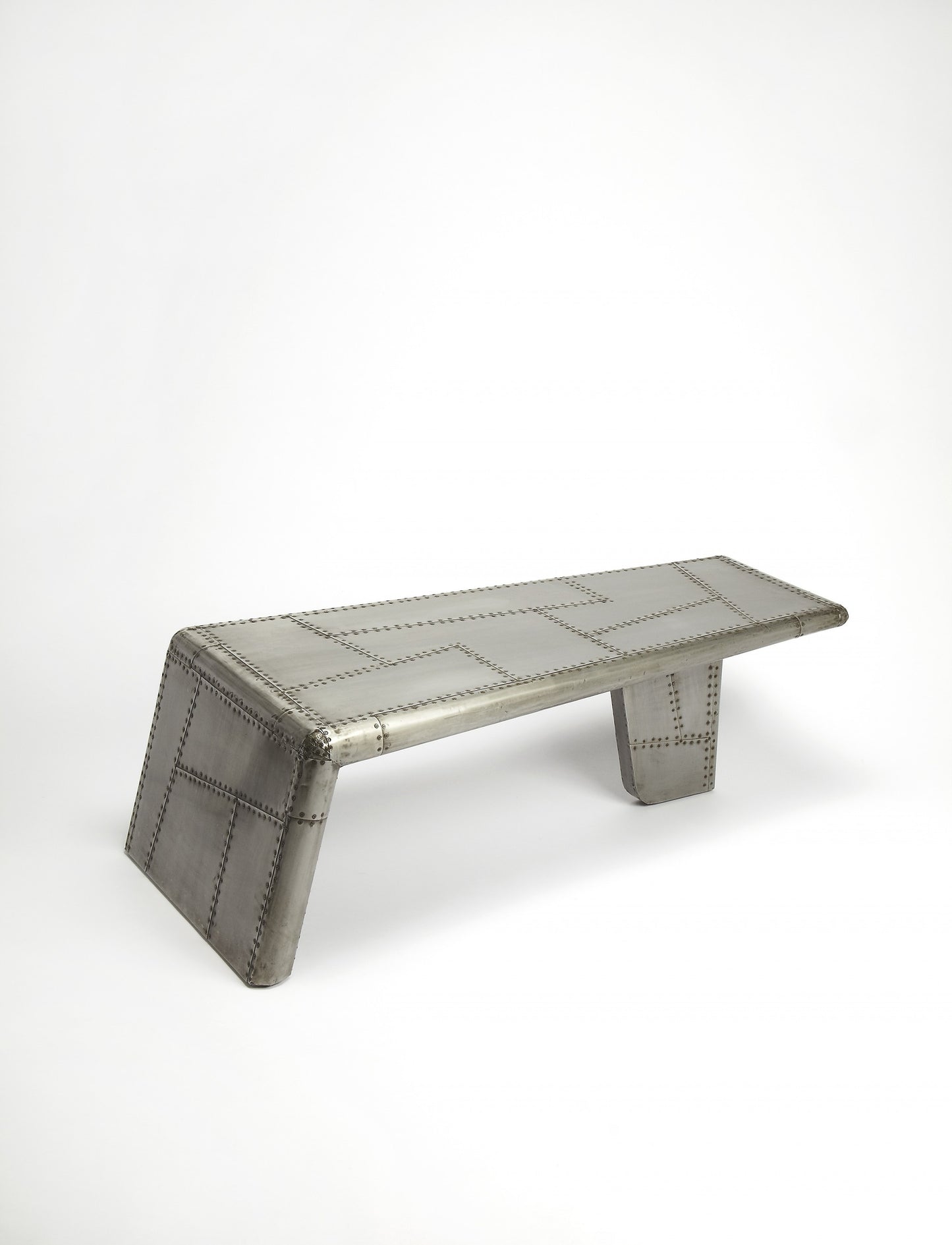 52" Gray Aluminum and Metal Frame Coffee Table